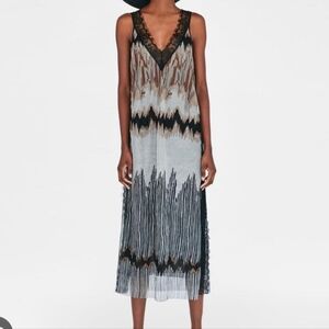 Dex Lined Slip Dress With Lace